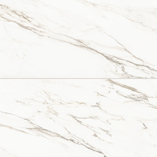 Bedrosians Prati 24" x 48" Honed Porcelain Field Tile in Calacatta Borghini Warm | Item Code 100003511