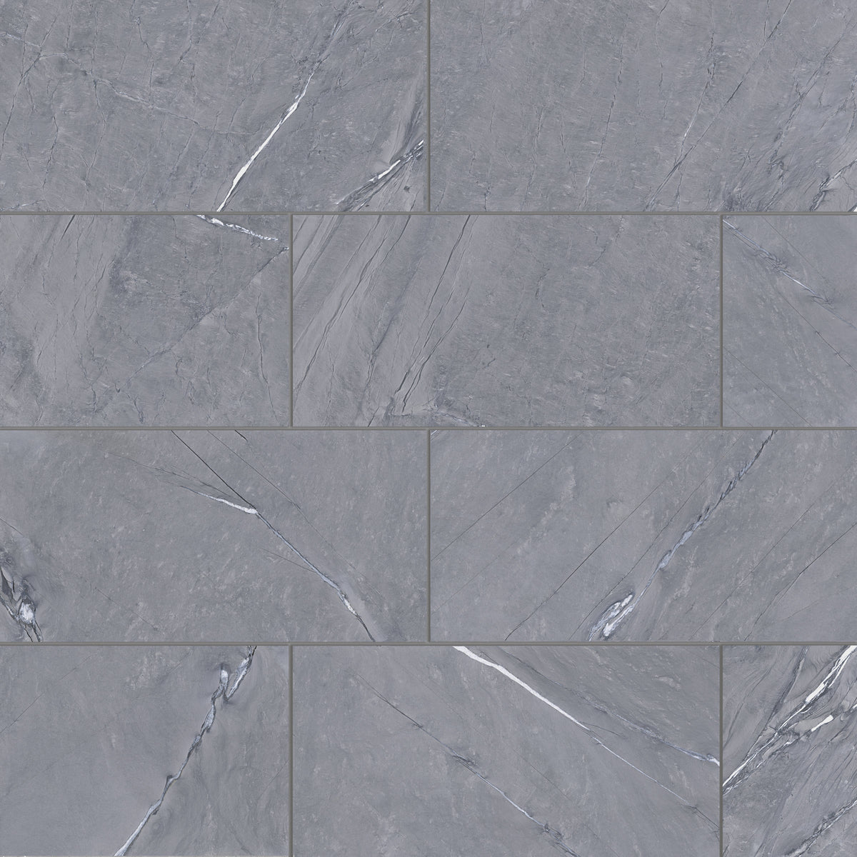 Bedrosians Prati 12" x 24" Honed Porcelain Field Tile in Breccia Grey | Item Code 100003574