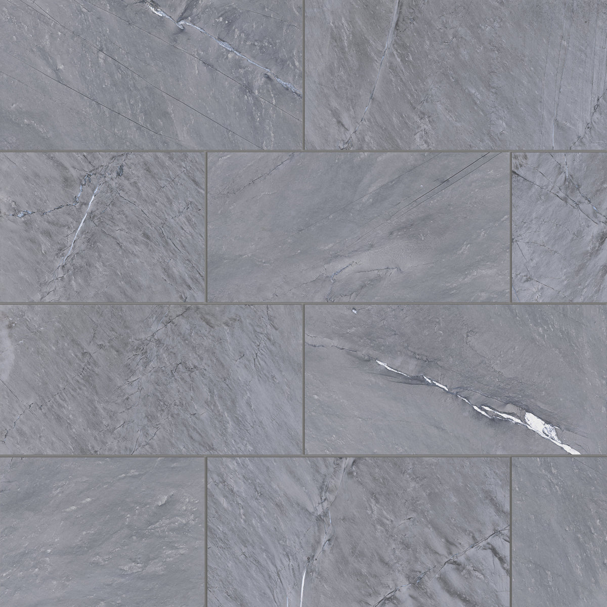 Bedrosians Prati 12" x 24" Polished Field Tile in Breccia Grey | Item Code 100003577