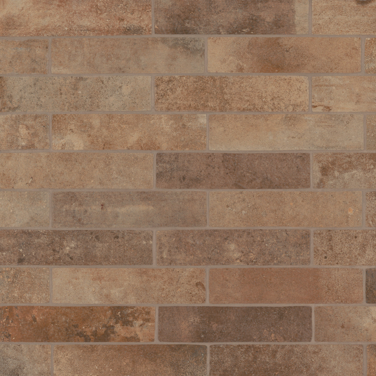 Bedrosians Montana 2.25" x 10" Matte Brick-Look Porcelain Field Tile in Bitterroot | Item Code 100004010