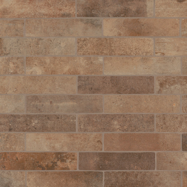 Bedrosians Montana 2.25" x 10" Matte Brick-Look Porcelain Field Tile in Bitterroot | Item Code 100004010