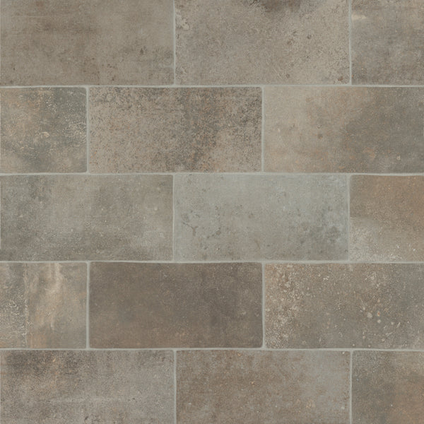 Bedrosians Montana 5" x 10" Matte Brick-Look Porcelain Field Tile in Silverbow | Item Code 100004016