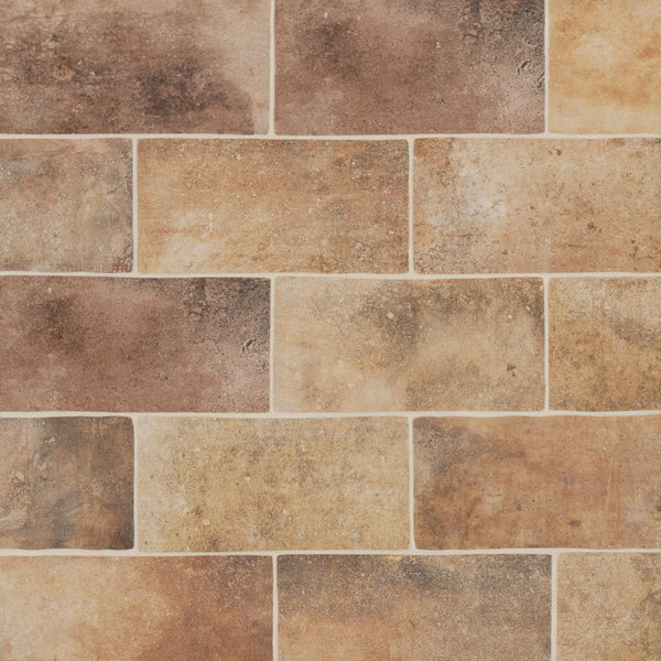 Bedrosians Montana 5" x 10" Matte Brick-Look Porcelain Field Tile in Yellowstone | Item Code 100004018