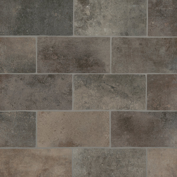 Bedrosians Montana 5" x 10" Matte Brick-Look Porcelain Field Tile in Rock Creek | Item Code 100004020