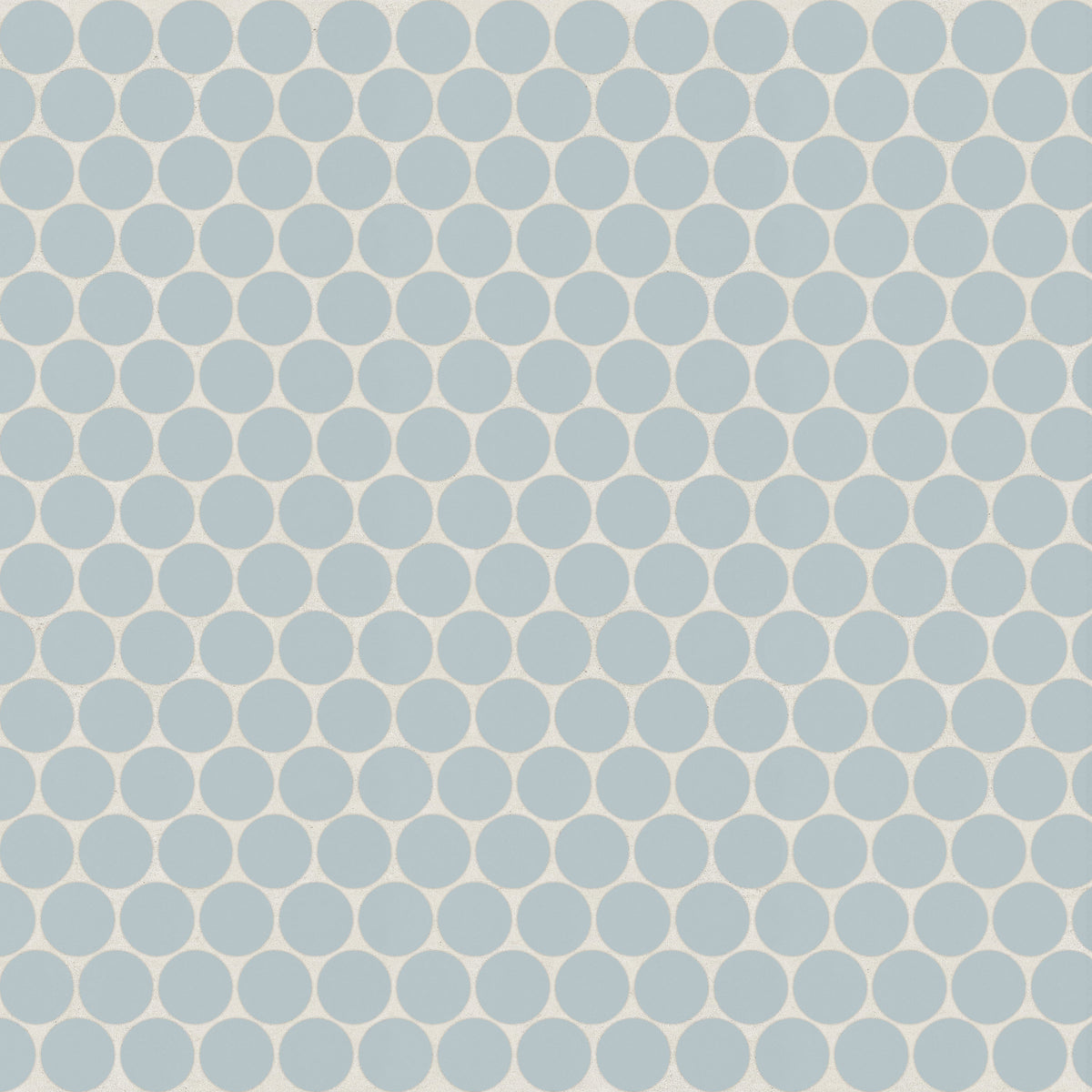 Bedrosians Marin 3/4" Penny Round Matte Porcelain Mosaic in Misty Blue | Item Code 100004032