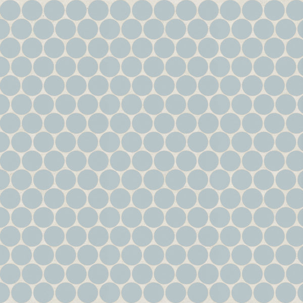 Bedrosians Marin 3/4" Penny Round Matte Porcelain Mosaic in Misty Blue | Item Code 100004032