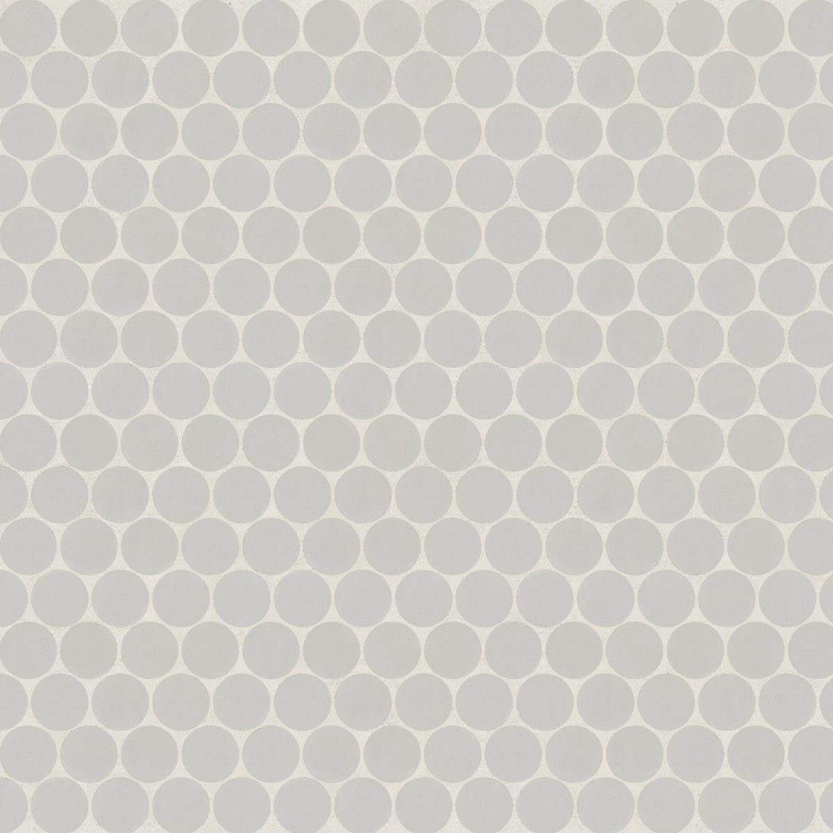 Bedrosians Marin 3/4" Penny Round Matte Porcelain Mosaic in Pebble Gray | Item Code 100004037