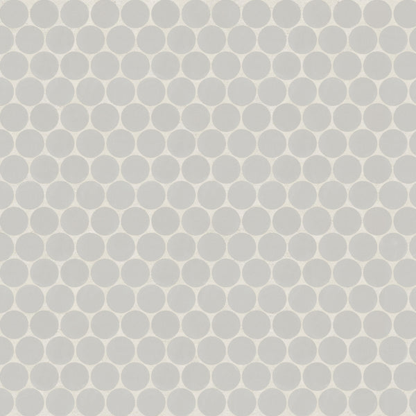 Bedrosians Marin 3/4" Penny Round Matte Porcelain Mosaic in Pebble Gray | Item Code 100004037
