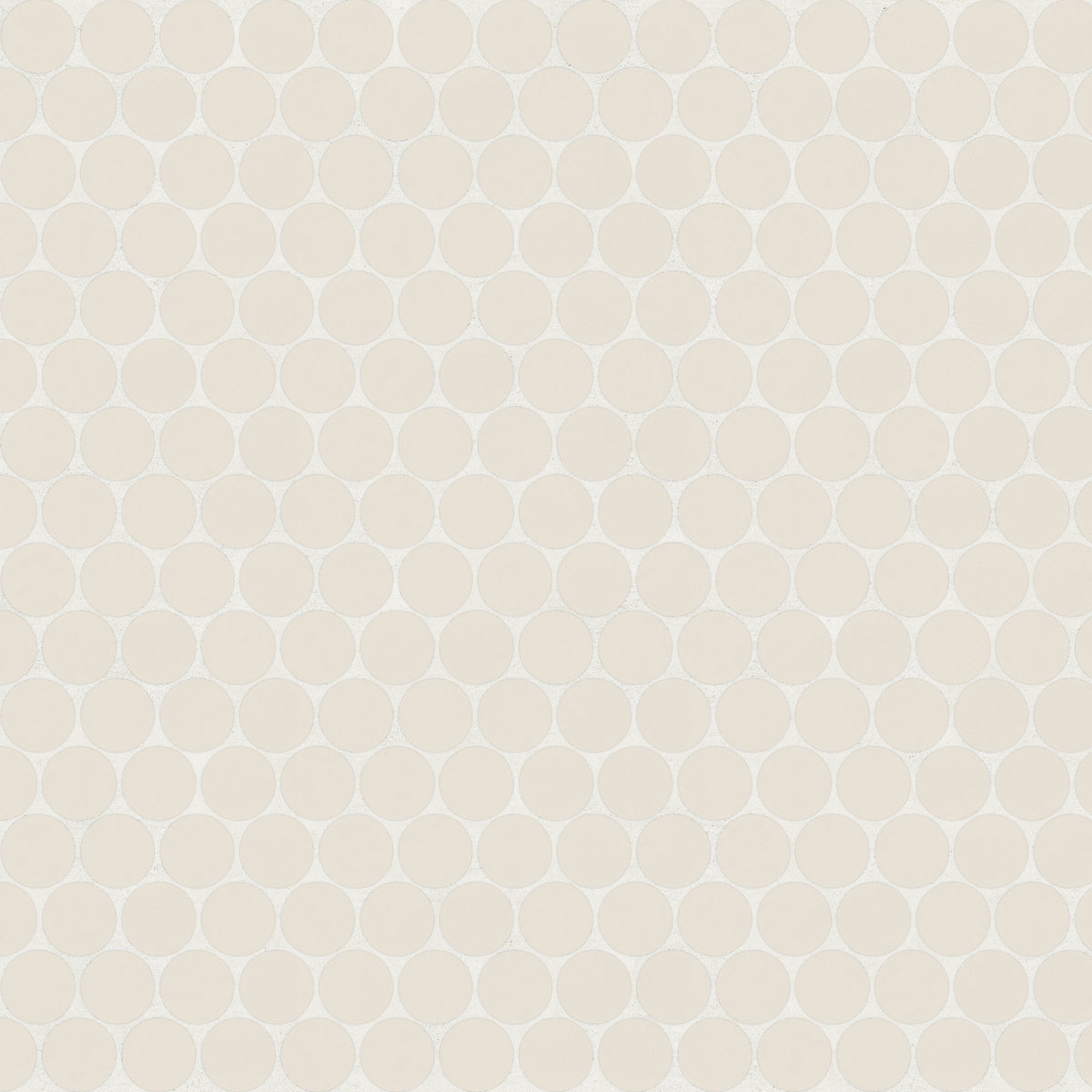 Bedrosians Marin 3/4" Penny Round Matte Porcelain Mosaic in Sand Dollar | Item Code 100004038