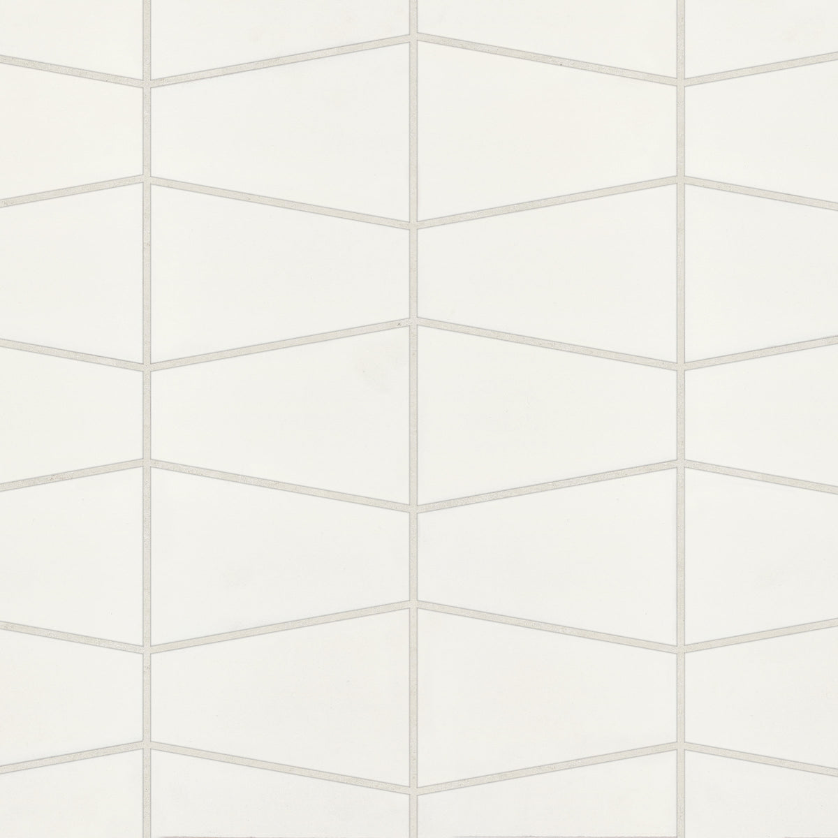 Bedrosians Marin Trapezoid Matte Porcelain Mosaic in Pearl White | Item Code 100004048