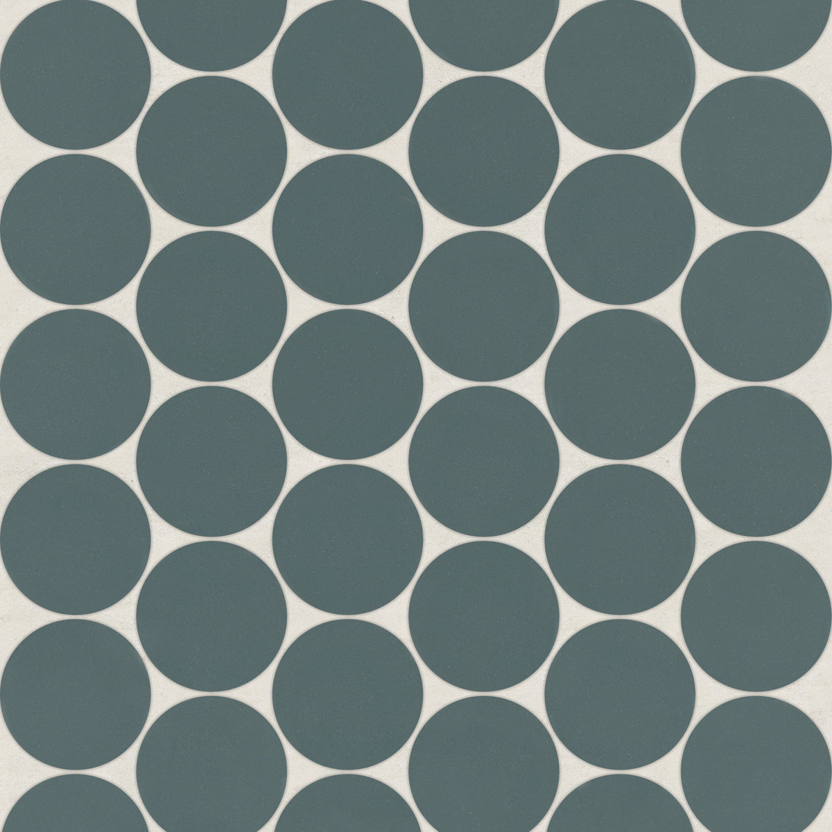 Bedrosians Marin 2" Penny Round Matte Porcelain Mosaic in Ocean Teal | Item Code 100004789