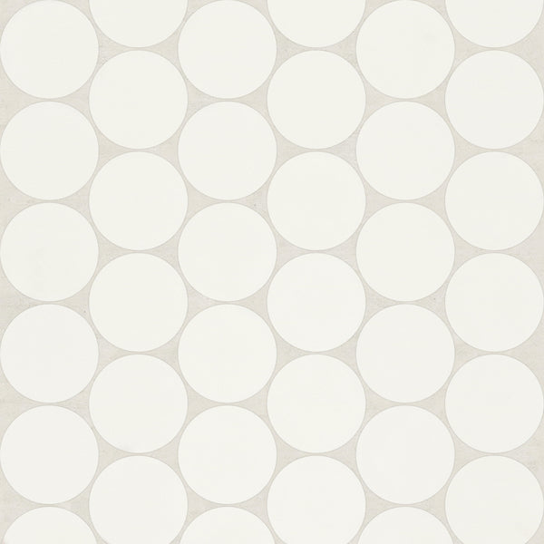 Bedrosians Marin 2" Penny Round Matte Porcelain Mosaic in Pearl White | Item Code 100004794
