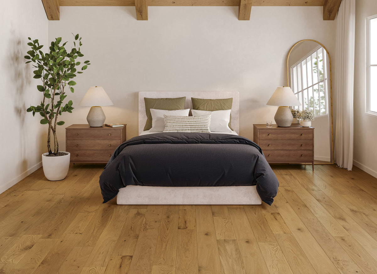 Wood & vinyl: Bedrosians Newport 7.5" x 75" Engineered Hardwood Plank in Dune
