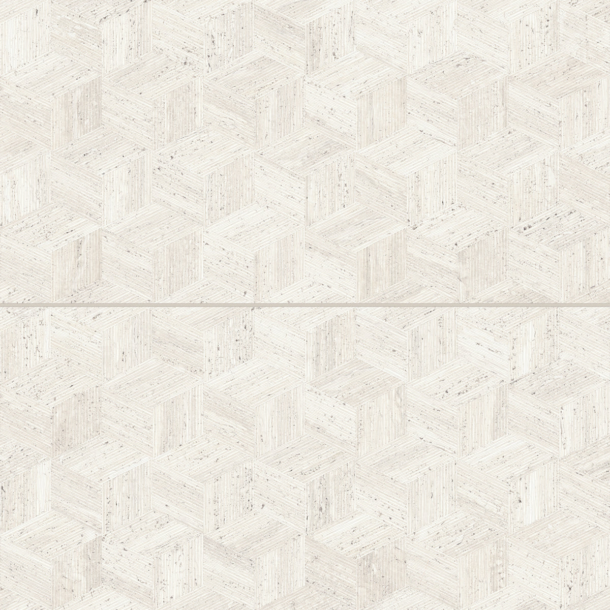 Bedrosians Sensi Roma 24" x 48" Satin Porcelain Cube Deco in White | Item Code 100005397
