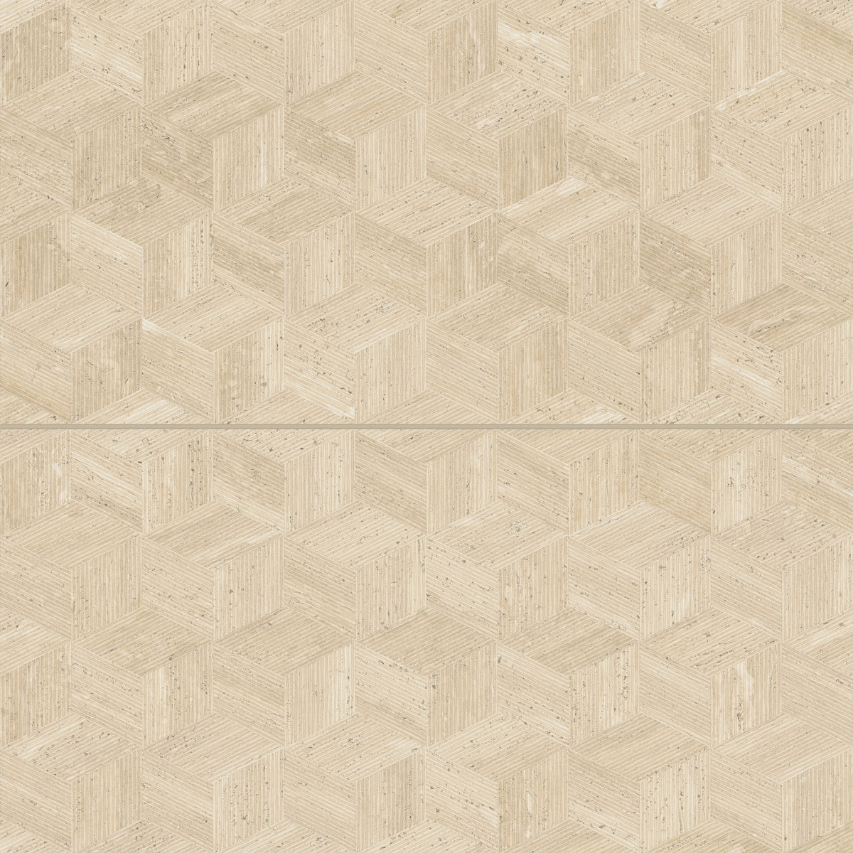 Bedrosians Sensi Roma 24" x 48" Satin Porcelain Cube Deco in Cream | Item Code 100005399