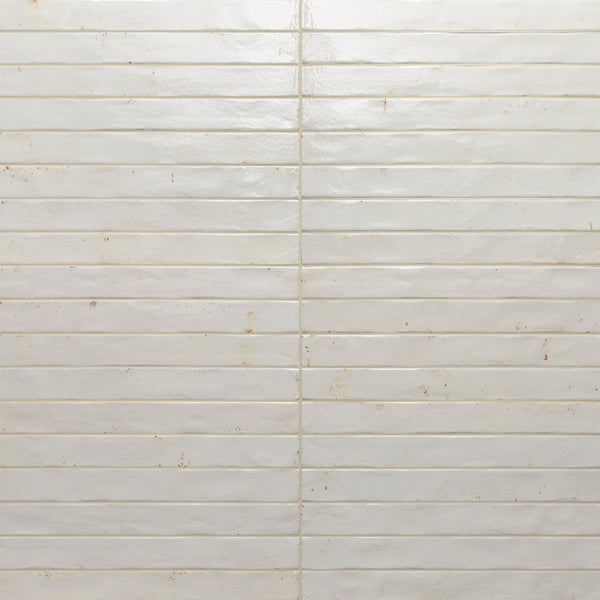 Bedrosians Chroma 2" x 18" Glossy Porcelain Field Tile in White | Item Code 100005920
