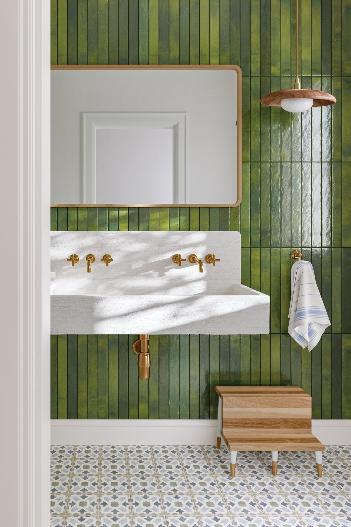 Bedrosians Chroma 2" x 18" Glossy Porcelain Field Tile in Green | Item Code 100005924