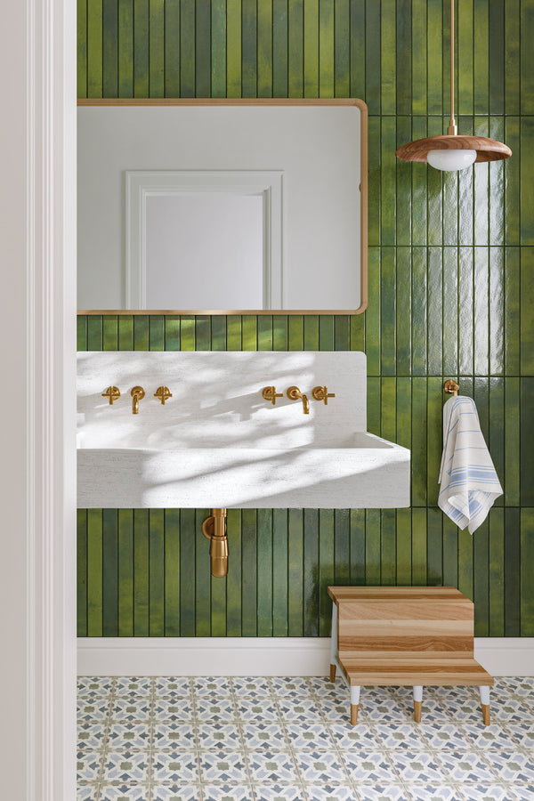 Bedrosians Chroma 2" x 18" Glossy Porcelain Field Tile in Green | Item Code 100005924