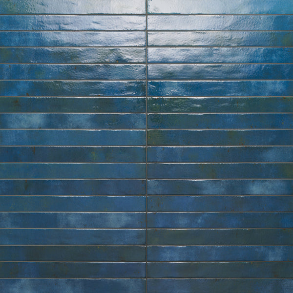 Bedrosians Chroma 2" x 18" Glossy Porcelain Field Tile in Blue | Item Code 100005926