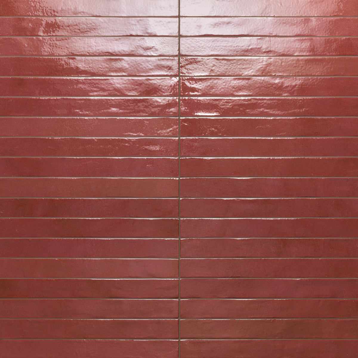Bedrosians Chroma 2" x 18" Glossy Porcelain Field Tile in Red | Item Code 100005927