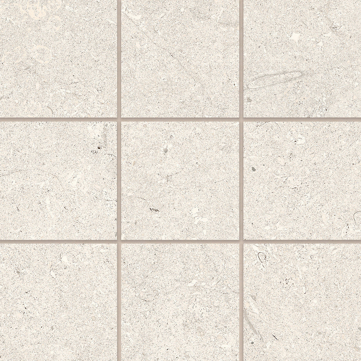 Bedrosians Poetry Stone 4" x 4" Matte Porcelain Mosaic in Ivory | Item Code 100005972