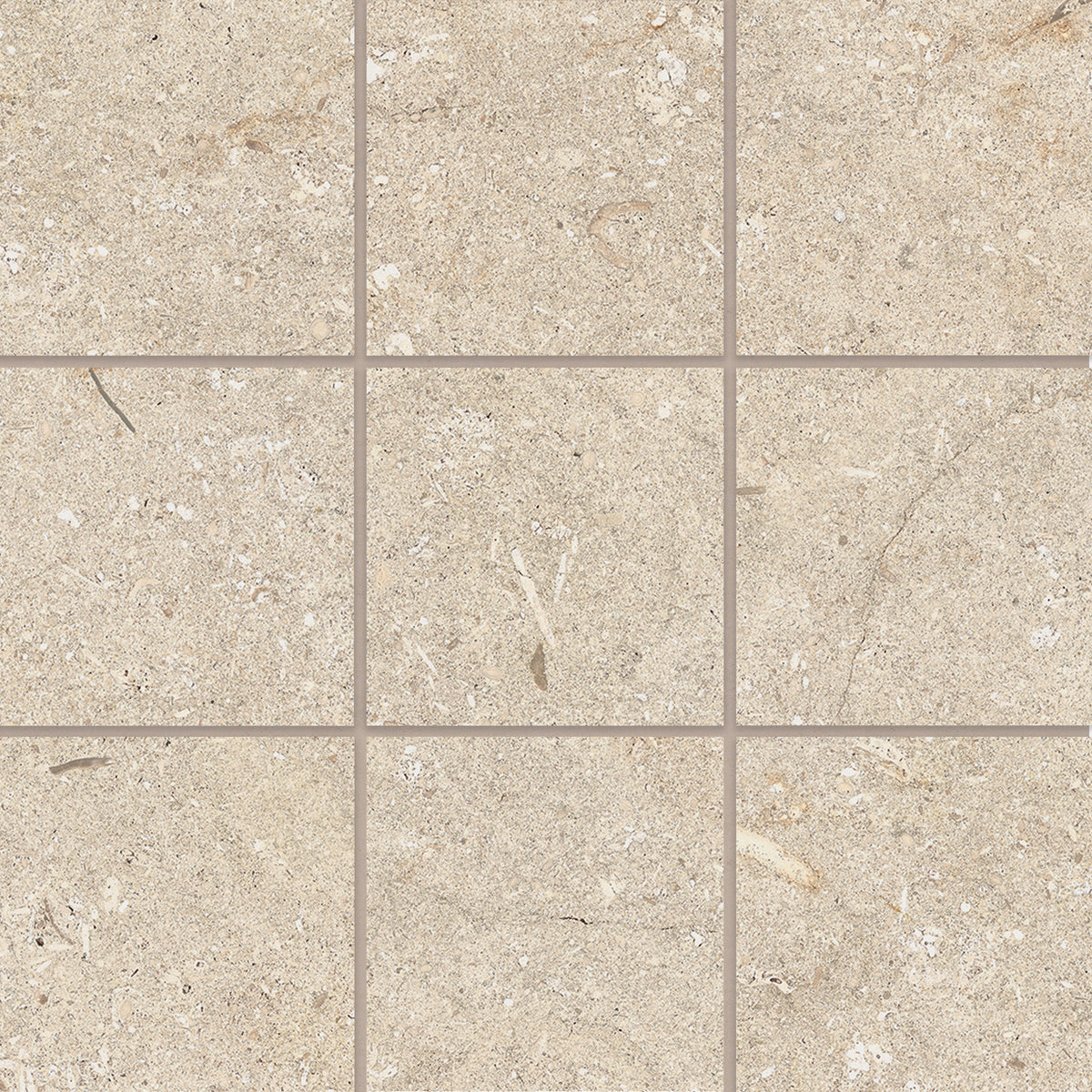 Bedrosians Poetry Stone 4" x 4" Matte Porcelain Mosaic in Beige | Item Code 100005973