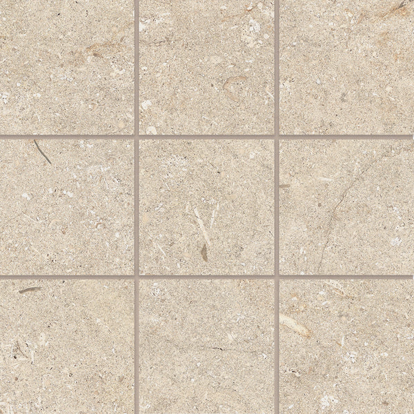 Bedrosians Poetry Stone 4" x 4" Matte Porcelain Mosaic in Beige | Item Code 100005973