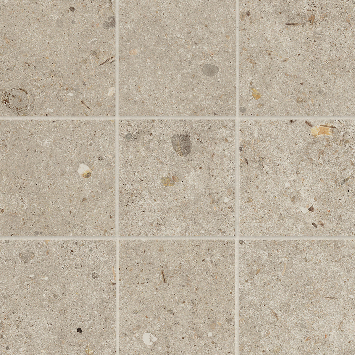 Bedrosians Poetry Stone 4" x 4" Matte Porcelain Mosaic in Ecru | Item Code 100005974