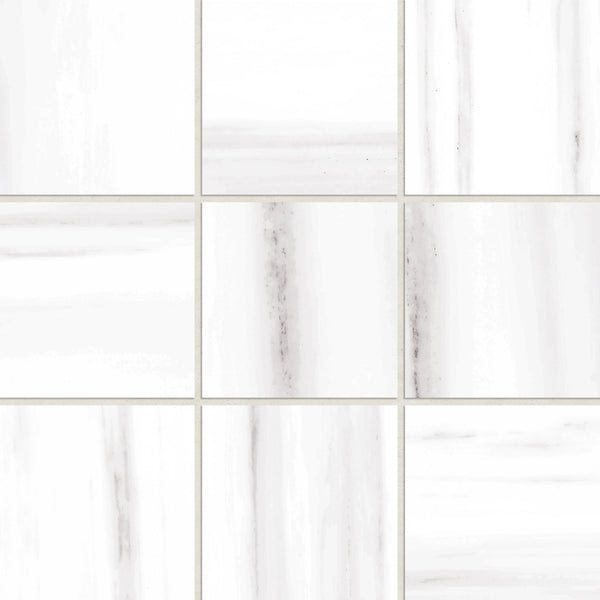 Bedrosians Prati 4" x 4" Honed Porcelain Mosaic in Dolomite | Item Code 100006081