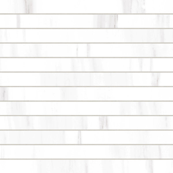 Bedrosians Prati 1" x 12" Honed Porcelain Mosaic in Dolomite | Item Code 100006083