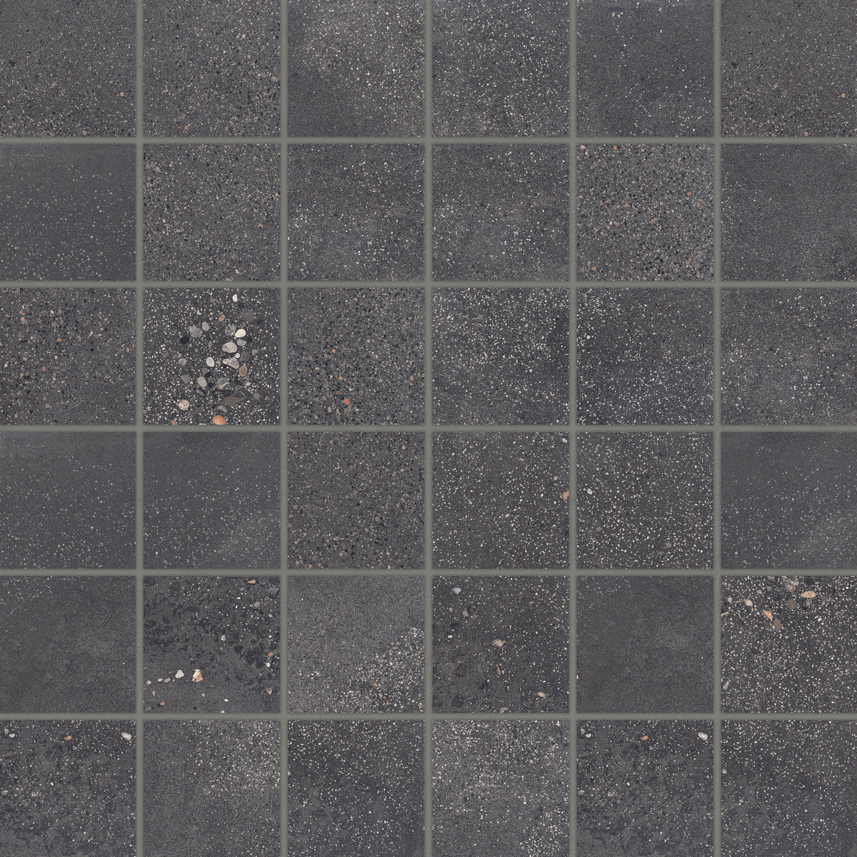 Bedrosians Area 51 2" x 2" Square Matte Porcelain Mosaic in Black | Item Code 100006317