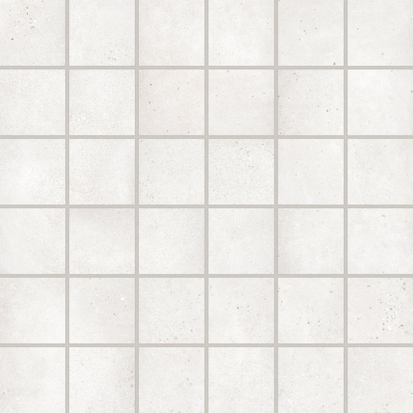 Bedrosians Area 51 2" x 2" Square Matte Porcelain Mosaic in White | Item Code 100006320