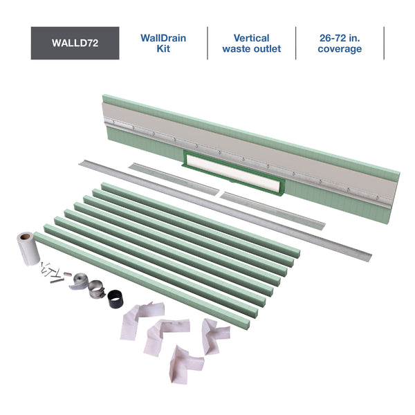 Bedrosians Oatey Wall Drain SS Wall Linear Drain Body Kit 72" #WALLD72 | Item Code 100006508