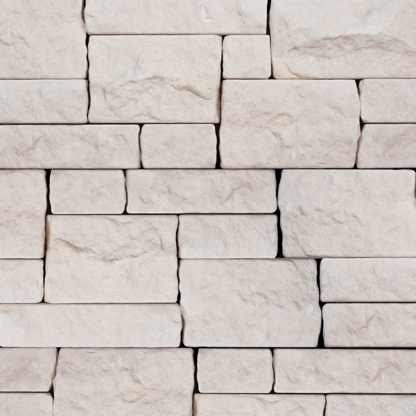 Bedrosians Tumbled Ledger 8" x 22" Limestone Wired Mesh in Light Beige | Item Code 100006896