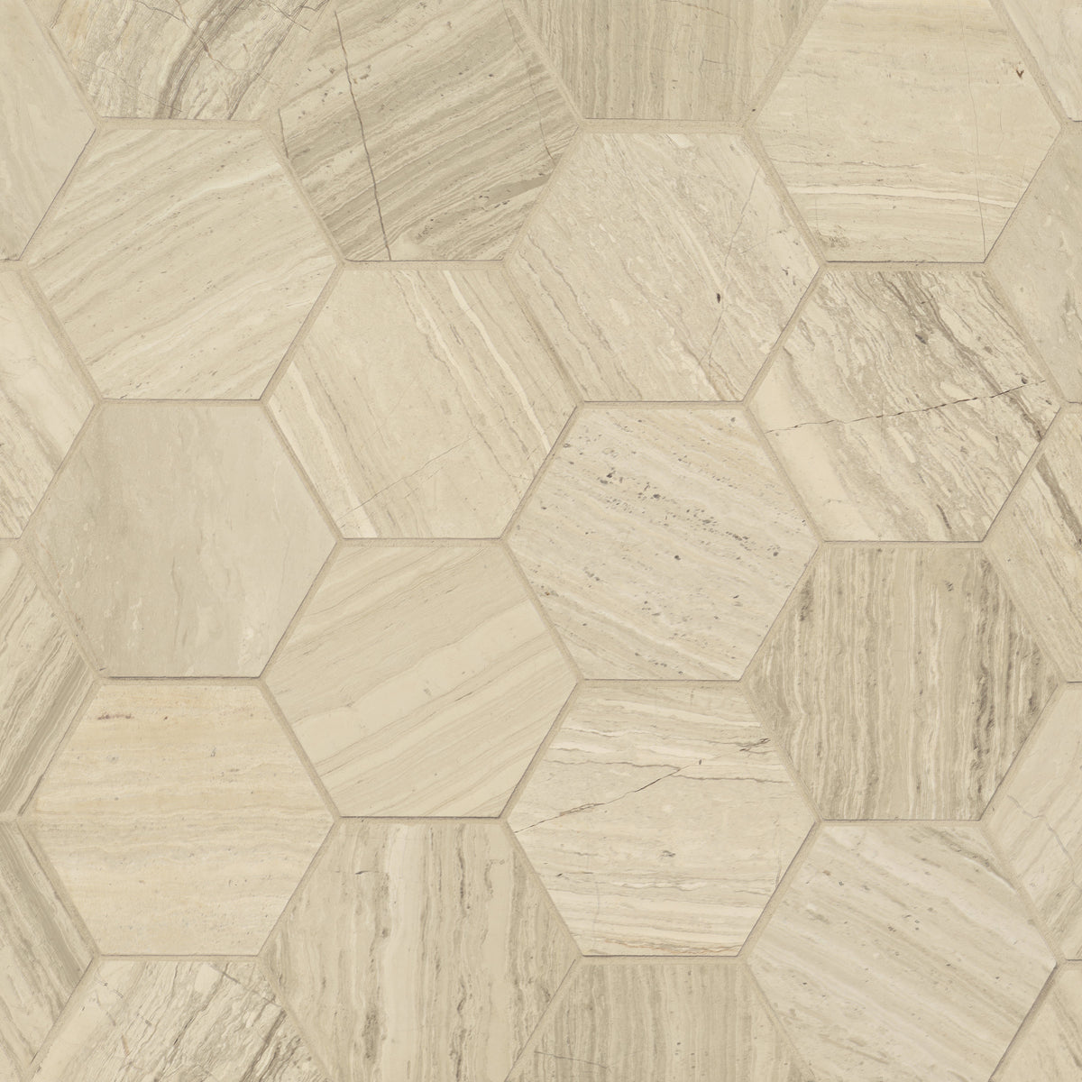 Bedrosians Ashen Grey 3" Hexagon Honed Marble Mosaic | Item Code 100007310