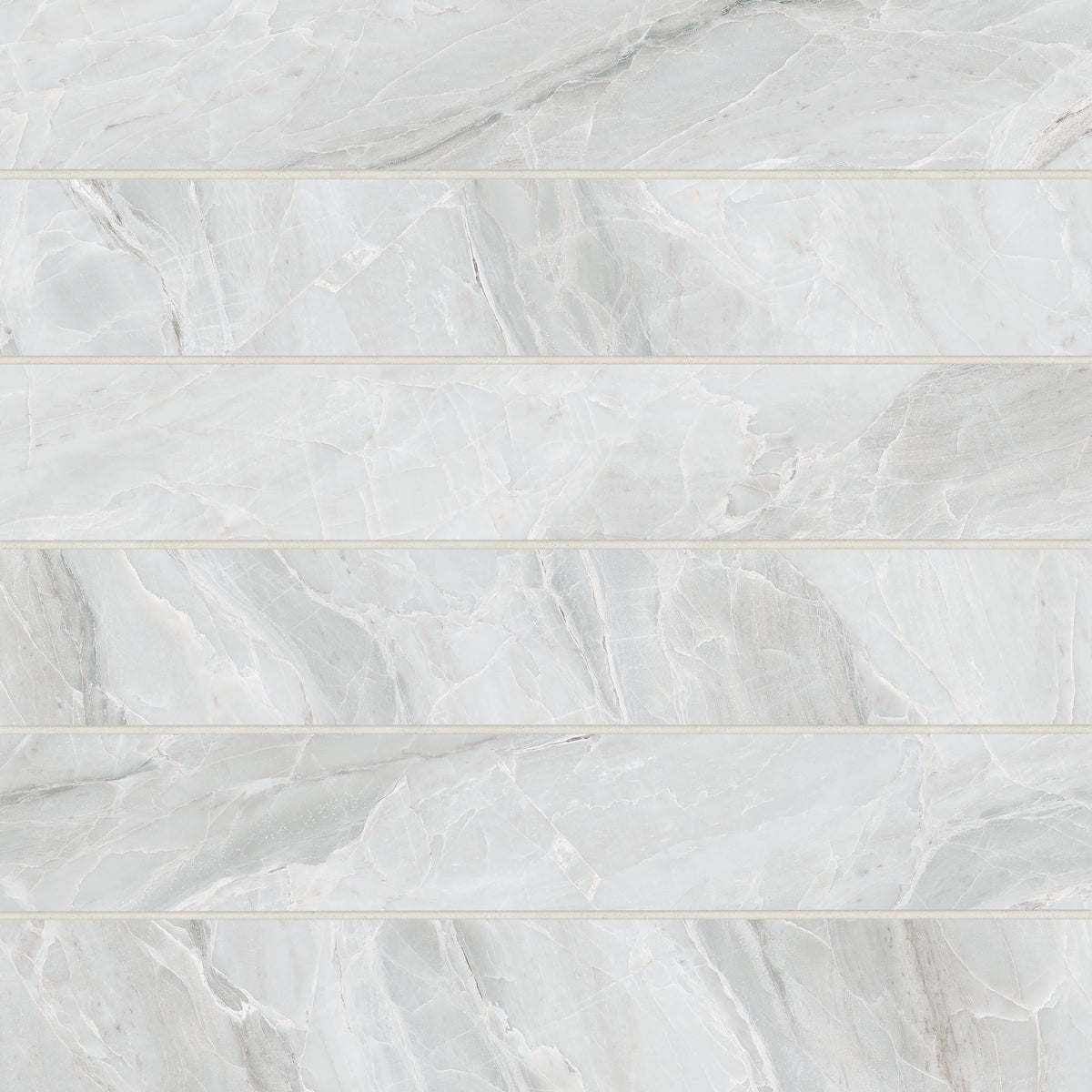 Bedrosians Magnifica Era 4" x 24" - 8mm Polished Porcelain Tile in Pietra Bianca | Item Code 100007417