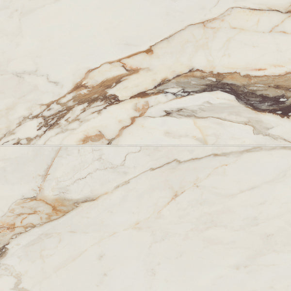 Bedrosians Magnifica Era Luxury 24" x 48" Satin Porcelain Field Tile in Calacatta Borghini | Item Code 100007455