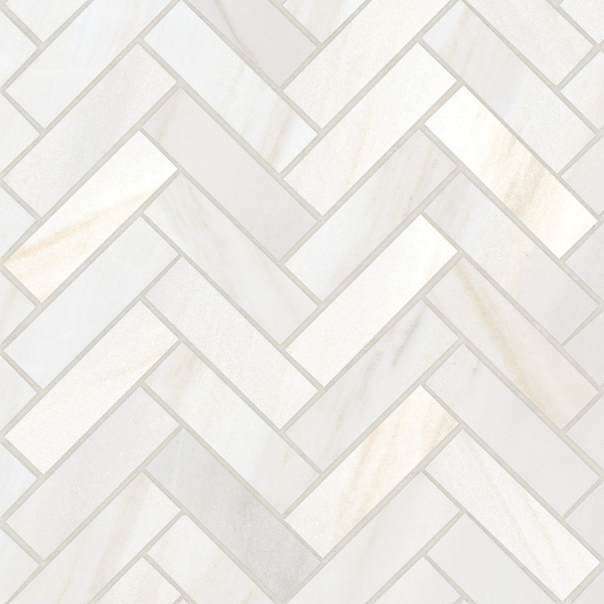 Bedrosians Magnifica Era 1" x 4" - 8mm Honed Porcelain Herringbone Mosaic Tile in Bianco Lasa | Item Code 100007497