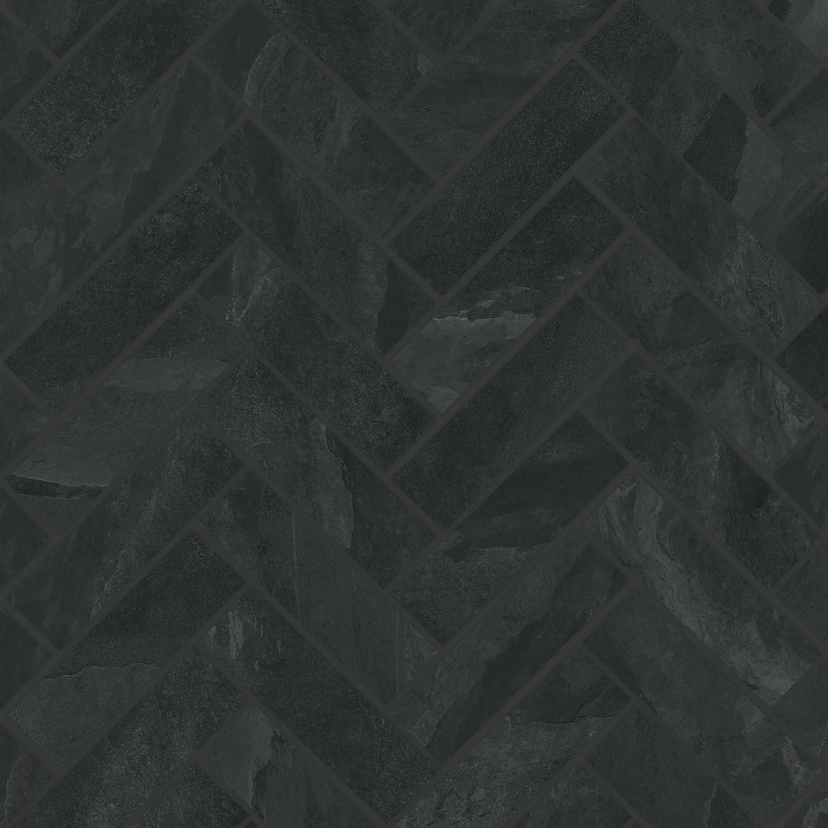 Bedrosians Magnifica Era 1" x 4" - 8mm Honed Porcelain Herringbone Mosaic Tile in Pietra Scura | Item Code 100007499