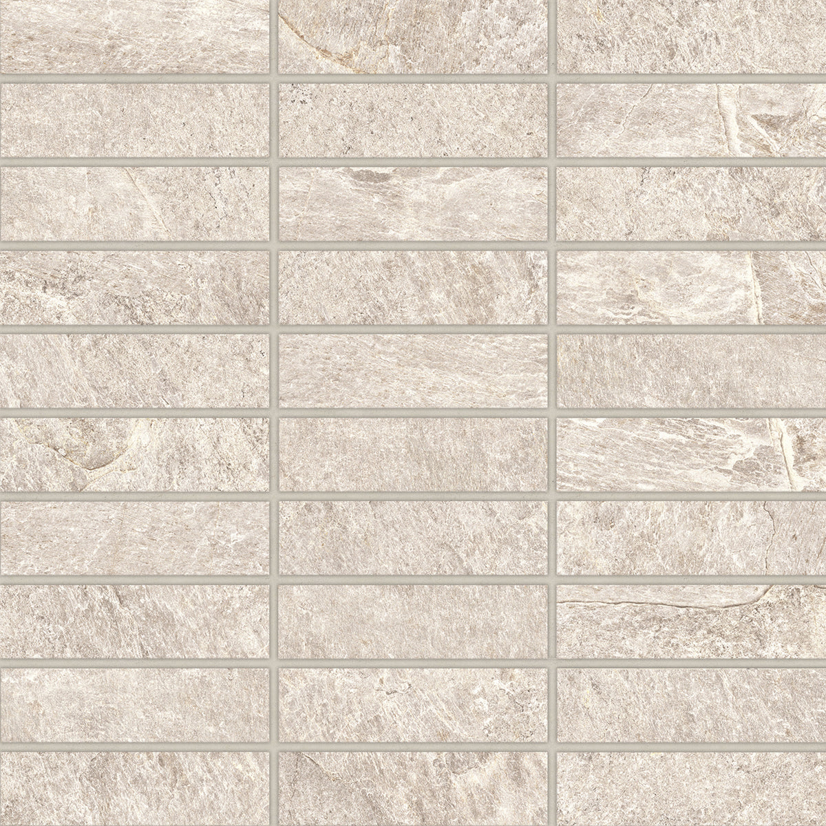 Bedrosians Farmhouse Living 1" x 4" Matte Porcelain Straight Set Mosaic in Alabaster | Item Code 100008060