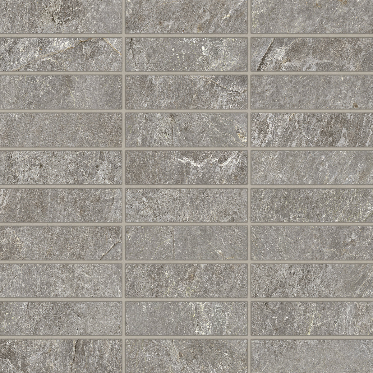 Bedrosians Farmhouse Living 1" x 4" Matte Porcelain Straight Set Mosaic in Millstone | Item Code 100008062