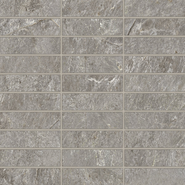 Bedrosians Farmhouse Living 1" x 4" Matte Porcelain Straight Set Mosaic in Millstone | Item Code 100008062