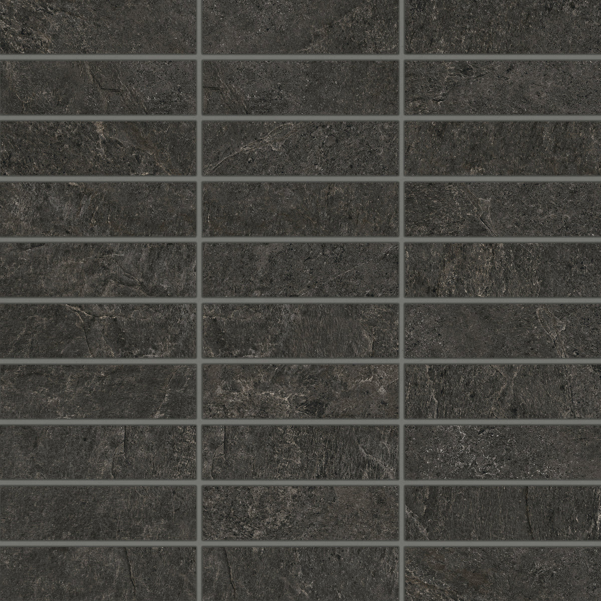 Bedrosians Farmhouse Living 1" x 4" Matte Porcelain Straight Set Mosaic in Slate | Item Code 100008063