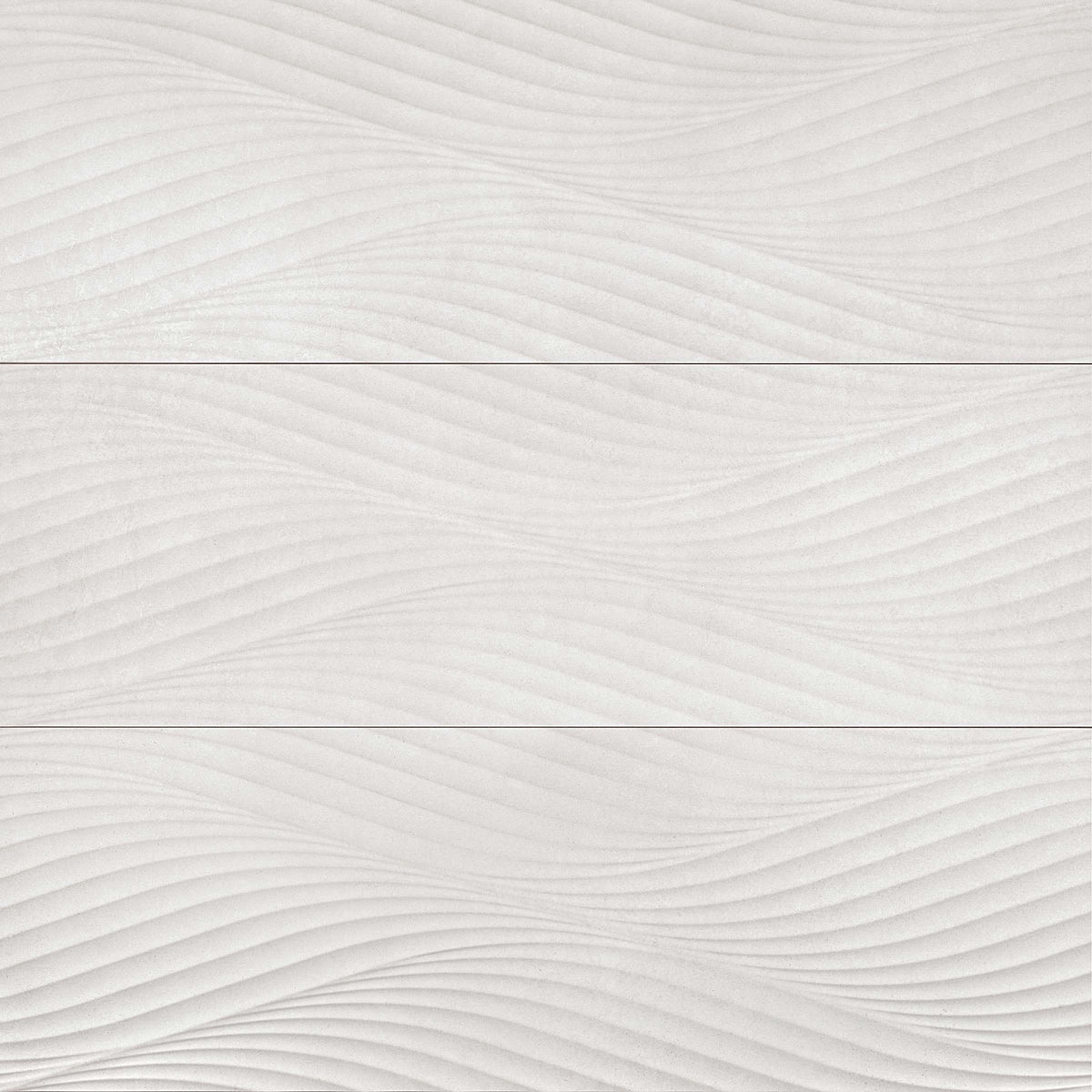 Bedrosians Donna 13" x 40" Matte Wave Deco Ceramic Tile in Silver | Item Code 100008089