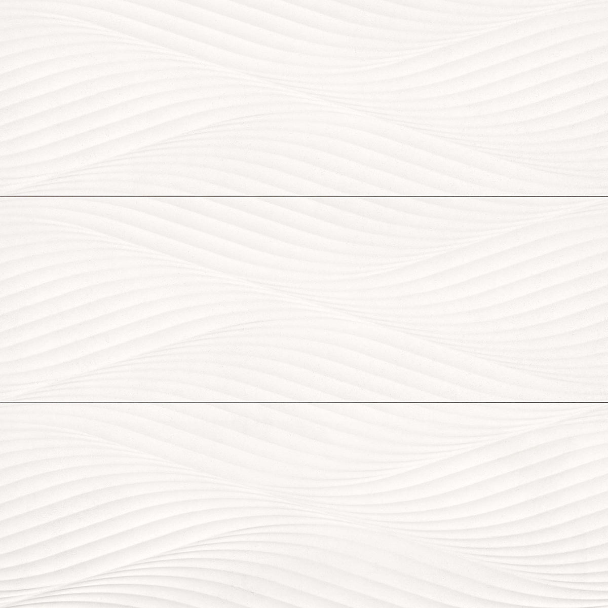 Bedrosians Donna 13" x 40" Matte Wave Deco Ceramic Tile in White | Item Code 100008091