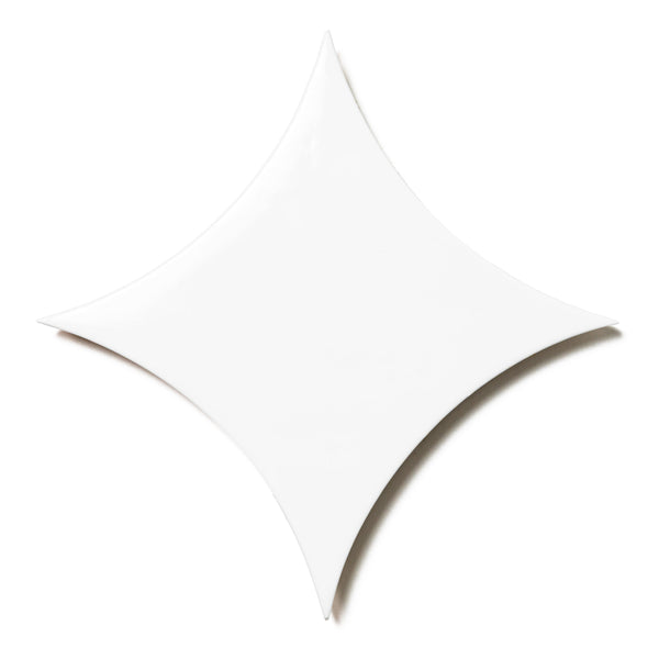 Bedrosians Legacy 6.5" x 6.5" Glossy Kite Porcelain Tile in White | Item Code 100008848