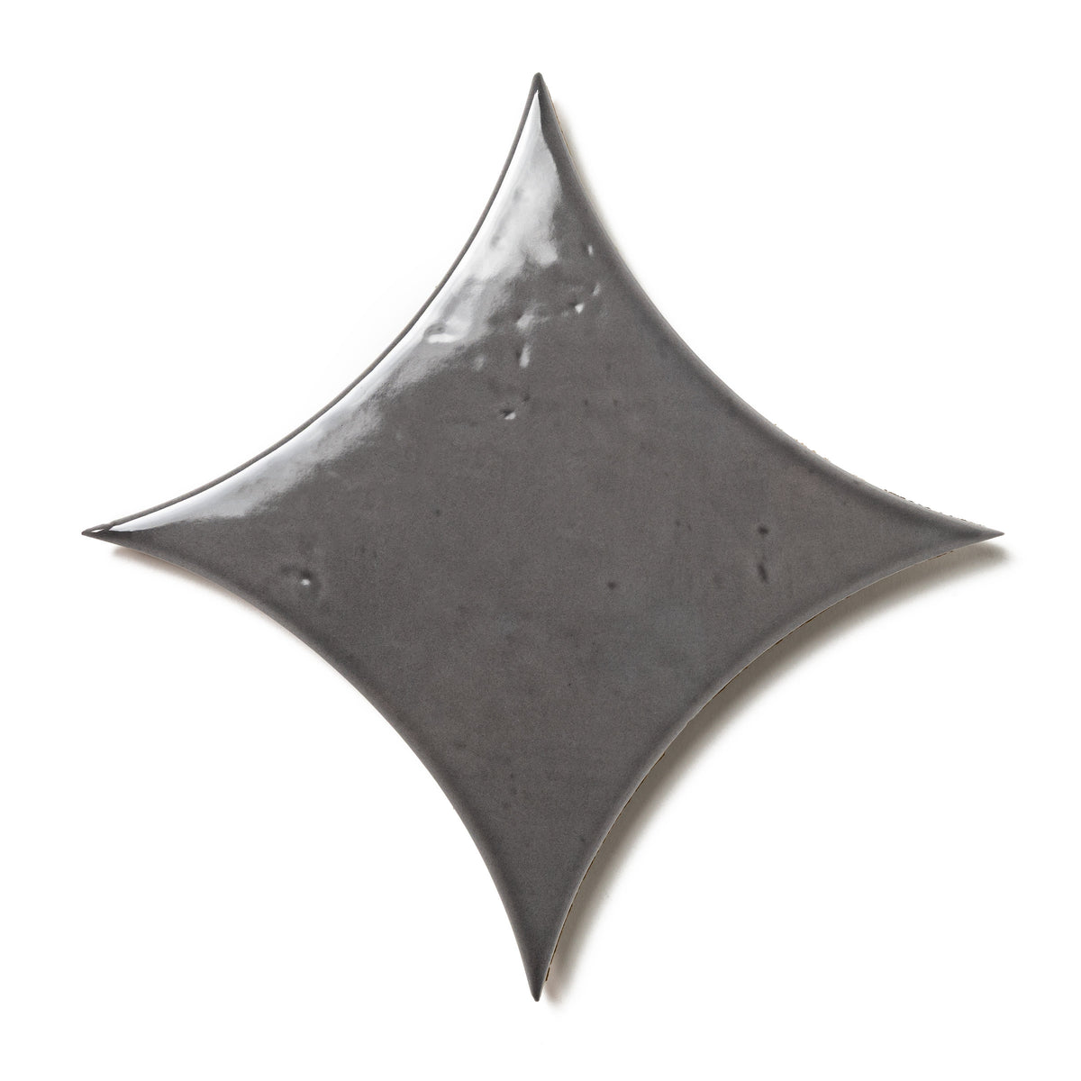 Bedrosians Legacy 6.5" x 6.5" Glossy Kite Porcelain Tile in Charcoal | Item Code 100008954