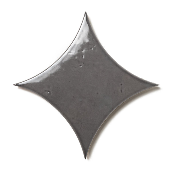 Bedrosians Legacy 6.5" x 6.5" Glossy Kite Porcelain Tile in Charcoal | Item Code 100008954