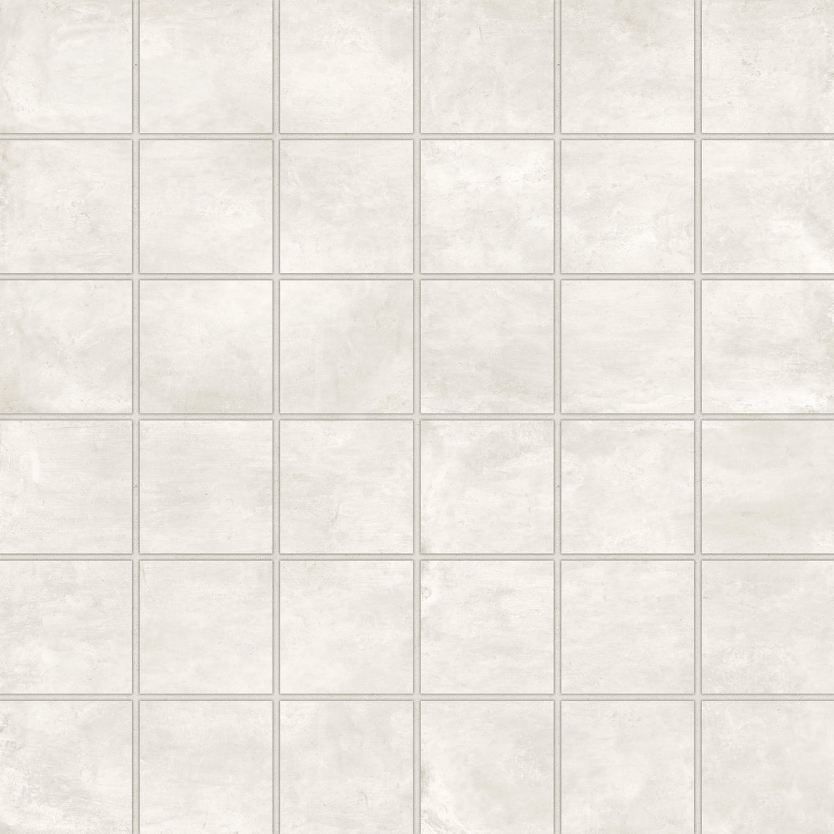 Bedrosians +One 2" x 2" Matte Porcelain Square Mosaic in Chalk | Item Code 100008984
