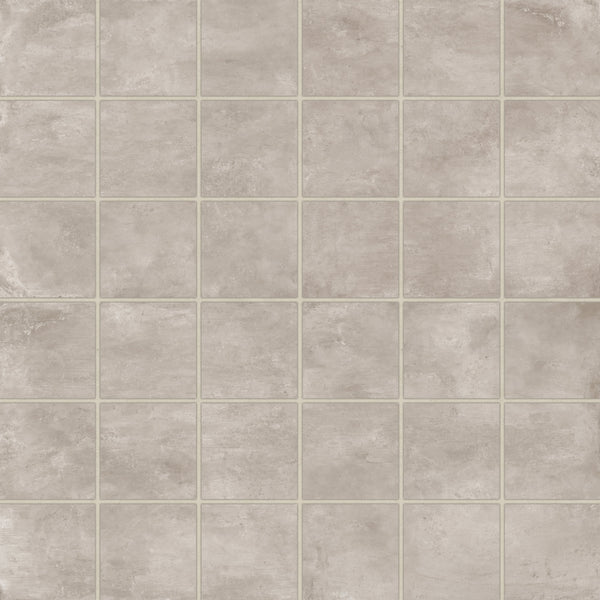 Bedrosians +One 2" x 2" Matte Porcelain Square Mosaic in Greige | Item Code 100008985